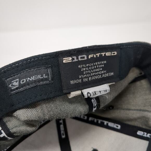 O'Neill Fitted Baseball Cap Gray 7 1/4 Embroidered Vented Holes 210 Fitted - Picture 10 of 11